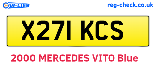 X271KCS are the vehicle registration plates.