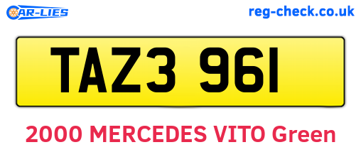 TAZ3961 are the vehicle registration plates.