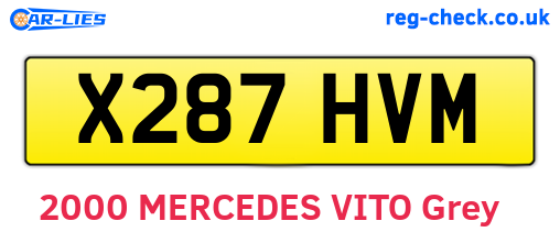 X287HVM are the vehicle registration plates.