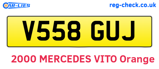 V558GUJ are the vehicle registration plates.