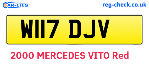 W117DJV are the vehicle registration plates.