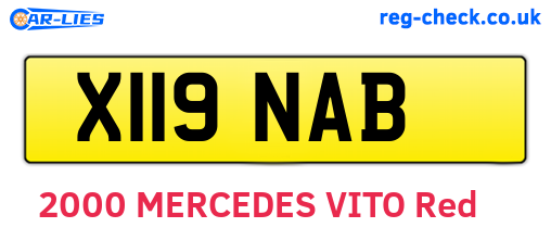 X119NAB are the vehicle registration plates.