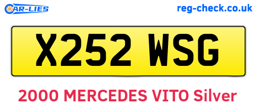 X252WSG are the vehicle registration plates.