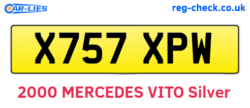 X757XPW are the vehicle registration plates.