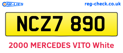 NCZ7890 are the vehicle registration plates.