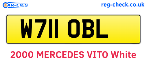 W711OBL are the vehicle registration plates.