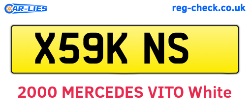 X59KNS are the vehicle registration plates.