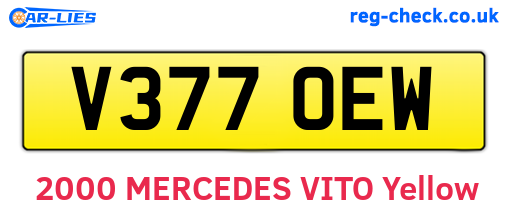 V377OEW are the vehicle registration plates.