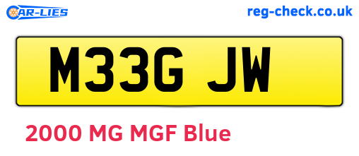 M33GJW are the vehicle registration plates.