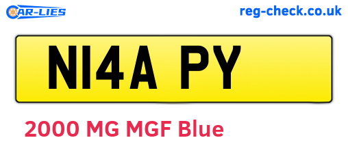 N14APY are the vehicle registration plates.