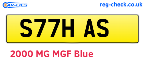 S77HAS are the vehicle registration plates.