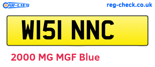 W151NNC are the vehicle registration plates.