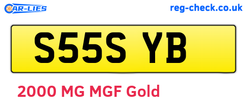 S55SYB are the vehicle registration plates.