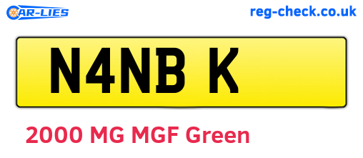 N4NBK are the vehicle registration plates.