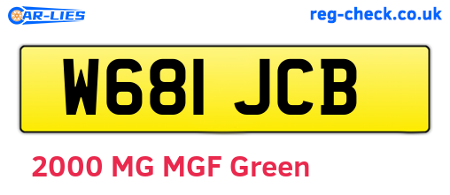 W681JCB are the vehicle registration plates.
