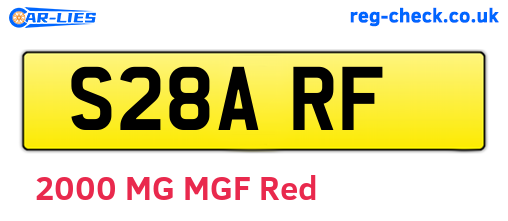S28ARF are the vehicle registration plates.