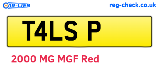 T4LSP are the vehicle registration plates.