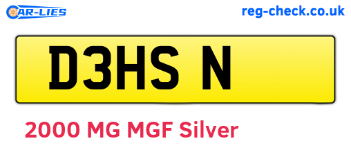 D3HSN are the vehicle registration plates.