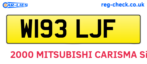 W193LJF are the vehicle registration plates.