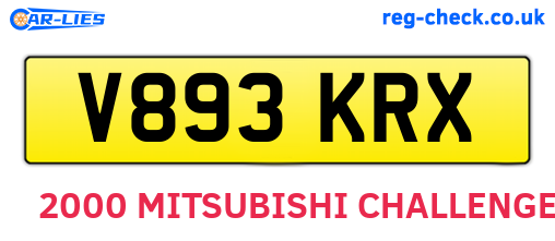 V893KRX are the vehicle registration plates.