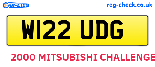 W122UDG are the vehicle registration plates.