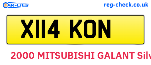 X114KON are the vehicle registration plates.