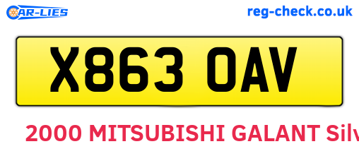 X863OAV are the vehicle registration plates.