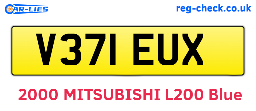 V371EUX are the vehicle registration plates.