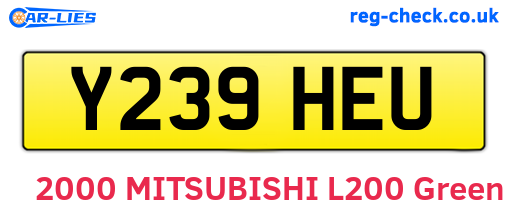 Y239HEU are the vehicle registration plates.