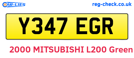 Y347EGR are the vehicle registration plates.