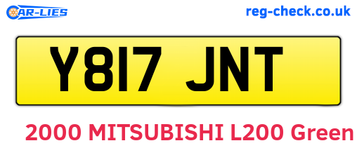 Y817JNT are the vehicle registration plates.
