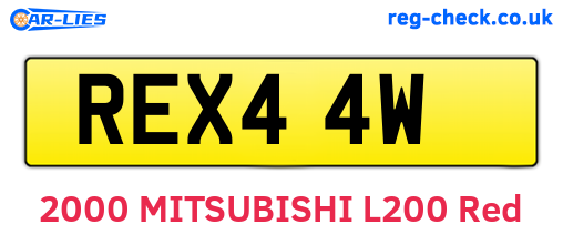 REX44W are the vehicle registration plates.