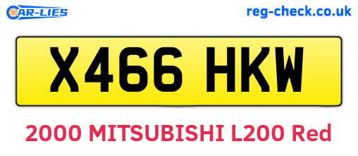 X466HKW are the vehicle registration plates.