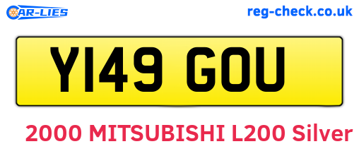 Y149GOU are the vehicle registration plates.