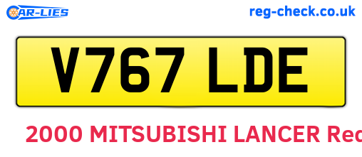 V767LDE are the vehicle registration plates.