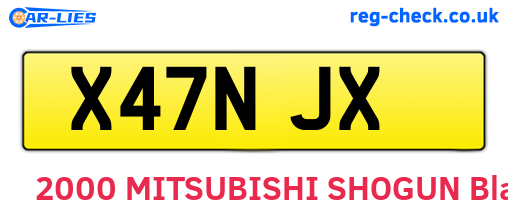 X47NJX are the vehicle registration plates.