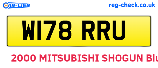 W178RRU are the vehicle registration plates.