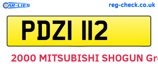 PDZ1112 are the vehicle registration plates.
