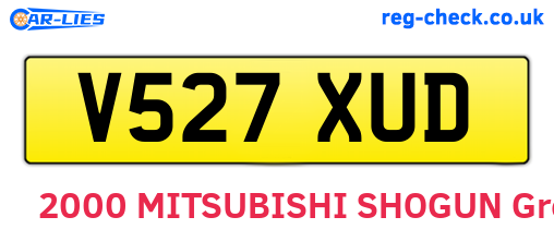 V527XUD are the vehicle registration plates.