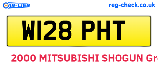 W128PHT are the vehicle registration plates.