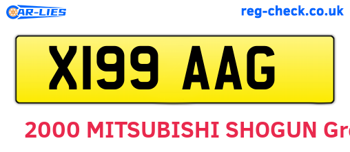 X199AAG are the vehicle registration plates.