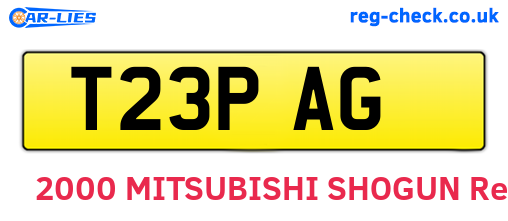 T23PAG are the vehicle registration plates.