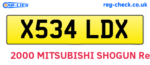 X534LDX are the vehicle registration plates.