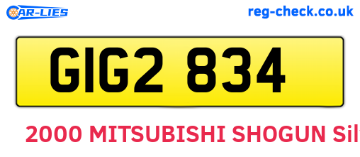 GIG2834 are the vehicle registration plates.