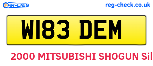 W183DEM are the vehicle registration plates.