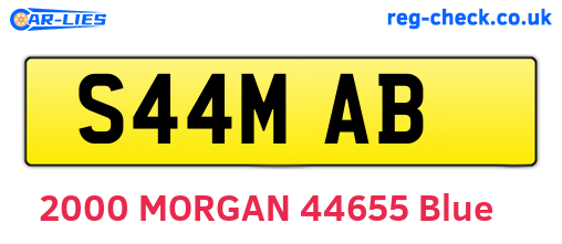 S44MAB are the vehicle registration plates.