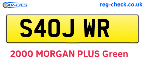 S40JWR are the vehicle registration plates.