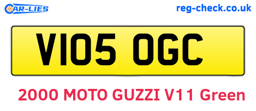 V105OGC are the vehicle registration plates.