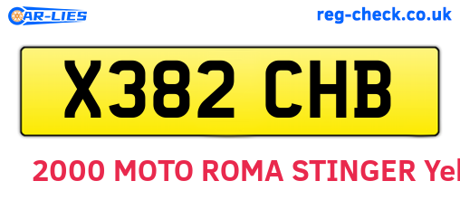 X382CHB are the vehicle registration plates.