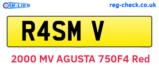 R4SMV are the vehicle registration plates.